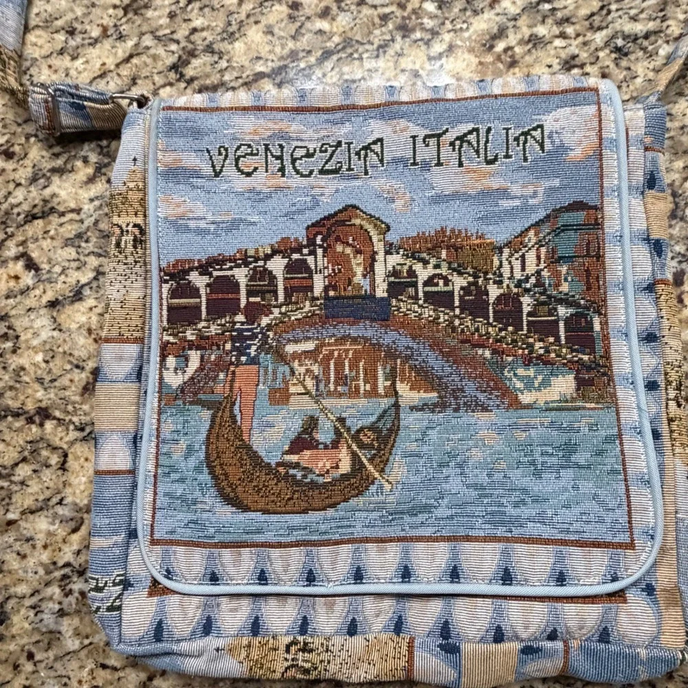 Venezia Italia Tapestry Crossbody Bag Venice Gondola Scenic Travel Messenger